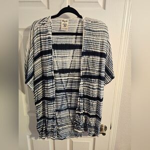 Vocal Black and White Striped Cardigan